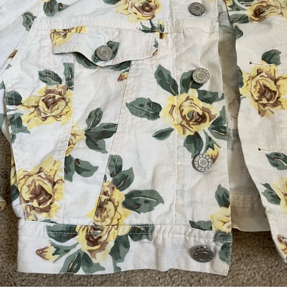 Vintage ESPRIT Sport 80s 90s Floral Rose Print Linen Cotton Blend Jacket size M - Picture 4 of 11